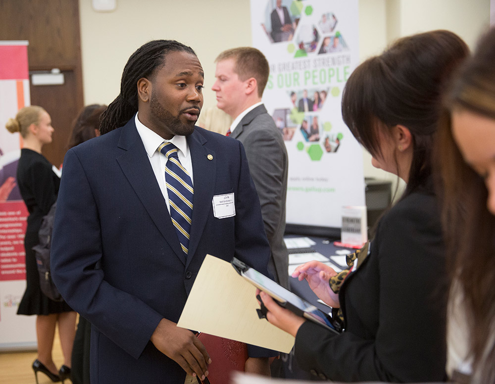 Student at Career Fair event
